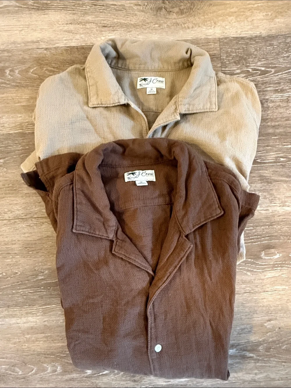 J.Crew Men’s Medium Textured Cotton Camp Shirts